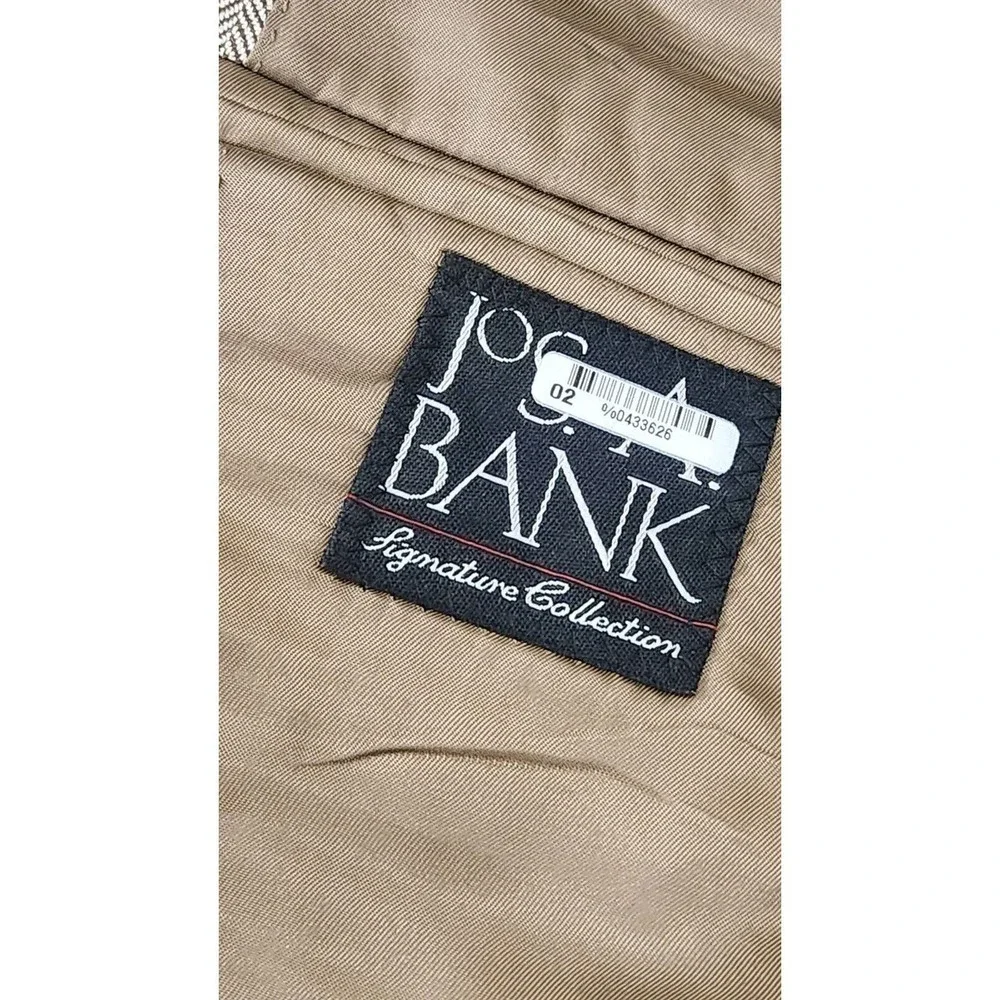 JOS A BANK SIGNATURE SILK/CAMEL HAIR HERRINGBONE SPORT COAT‎ BLAZER MEN 44R